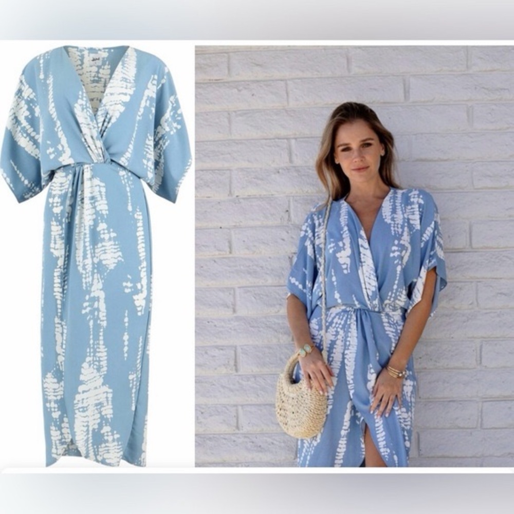 Lezat Joey Midi Dress - Blue Snake